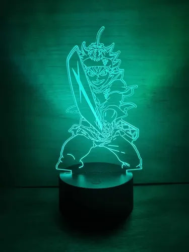 Asta Black Clover Lámpara Led Ilusión 3d Fan Art Decoración