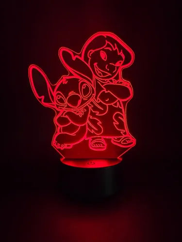 Lámpara Lilo Y Stitch Ilusión Decoración Fan Art