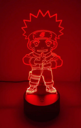 Lampara Led Ilusión 3d Naruto Chibi Decoración Anime