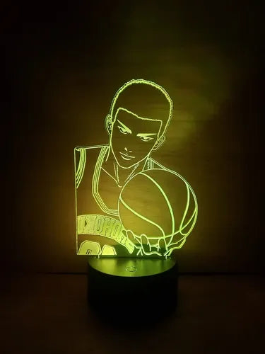 Hanamichi Sakuragi Slam Dunk Lampara Led 3d Fanart Manga Negro