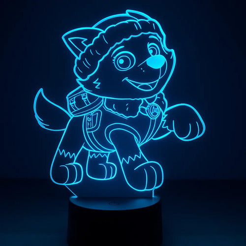 Lámpara Everest Paw Patrol Led Ilusión Decoración Fan Art