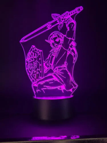 Link Legend Of Zelda Espada Maestra Lampara Led Ilusion 3d Negro