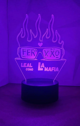 Ferxxo Feid Leal Lámpara Led Ilusión 3d Fanart
