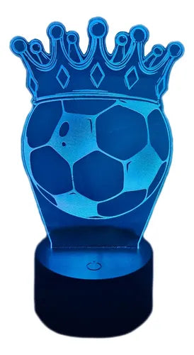 Pelota De Fútbol Corona Balon Lampara Led Fanart Regalo