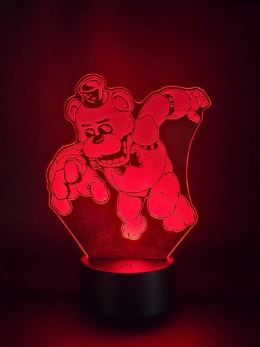 Freddy Five Nights At Freddy's Lámpara Led 3d Fnaf Luz