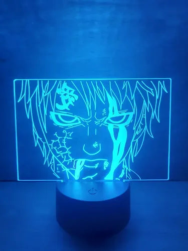 Gaara Lampara Led Ilusión 3d Naruto Decoración Anime Manga Base Negra