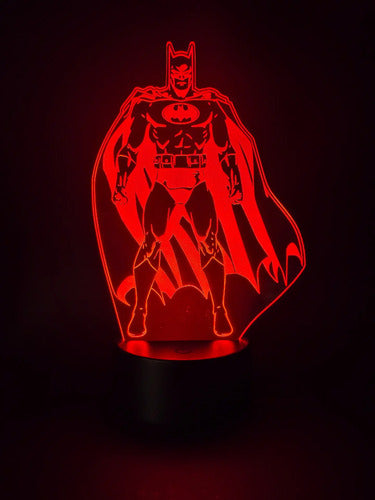 Batman Comic Lampara Led Ilusion 3d Super Heroe Dc Fanart Negro Verde