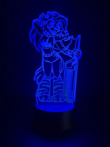 Roxy Five Nights At Freddy's Lámpara Led 3d Fnaf Led Negro Base Verde (iluminación)