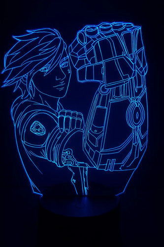Lámpara Vi Puño Lol Juego Led Ilusión Decoración Fan Art