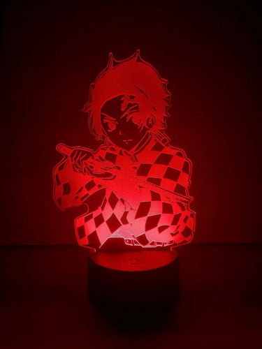 Tanjiro Lampara Led 3d Demon Slayer Kimetsu No Yaiba Kny Negro