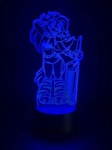 Roxy Fnaf Security Breach Lámpara Led Ilusión 3d Fanart