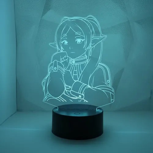 Lámpara De Mesa Sousou No Frieren Maga Elfa Negro Transparente