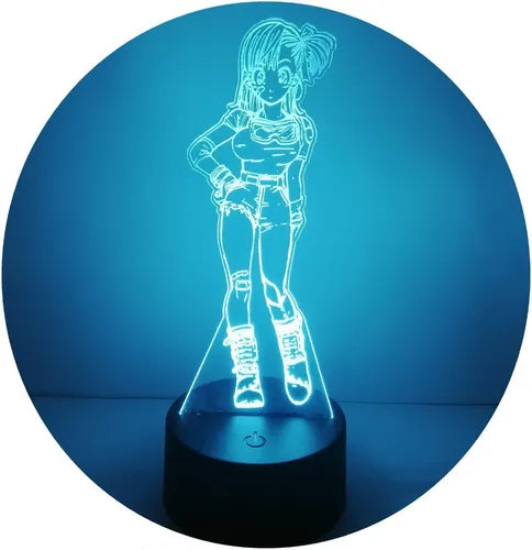 Bulma Drangon Ball Goku Lampara Led Ilusion 3d Anime Manga