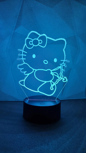 Lámpara De Mesa Hello Kitty Cupido Sanrio Negro Transparente