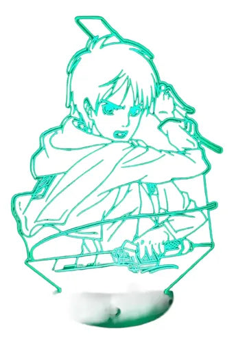 Eren Lampara Led Ilusion 3d Shingeki No Kyojin Snk Verde