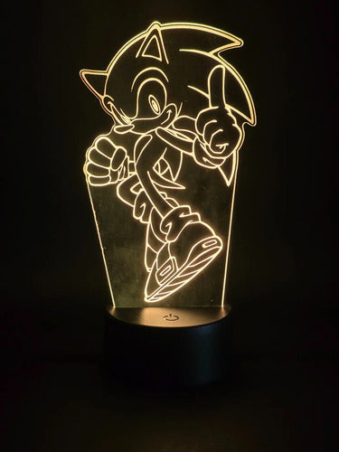 Sonic Dedo Lámpara Led Fanart Decorativo Infantil Negro