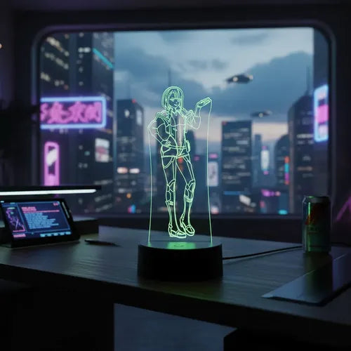 Cyberpunk Lucy Kushinada Lámpara Led Ilusión 3d Edgerunners