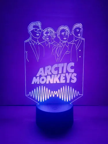 Arctic Monkeys Lámpara Led Ilusión 3d Luz Decoración Rock Negro