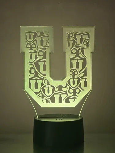Lámpara Led 3d Equipo Fútbol U De Chile Logo Decoración Forma U