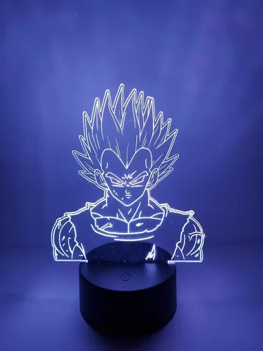 Lámpara Led Vegeta Majin Vegeta Dragon Ball Luz Decoración