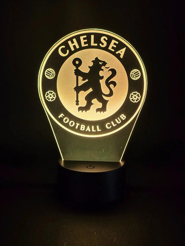 Chelsea Fútbol Club Lampara Led Ilusion 3d Fanart