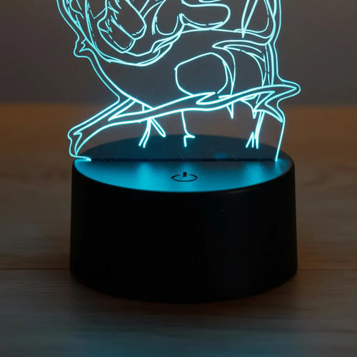Vegeta Majin Ssj Lámpara De Mesa Led Ilusión 3d Dragon Ball Negro Transparente