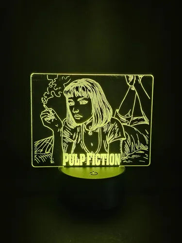 Lampara Led Pulp Fiction Decoración Ilusion 3d