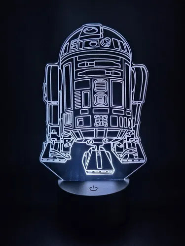 Lámpara R2d2 Arturito Star Wars Led Decoración Fan Art