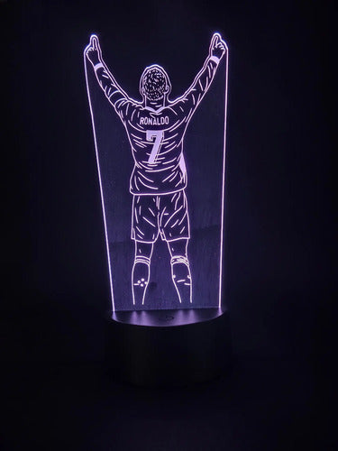 Lámpara Cristiano Ronaldo Celebra Ilusión Decoración Fan Art
