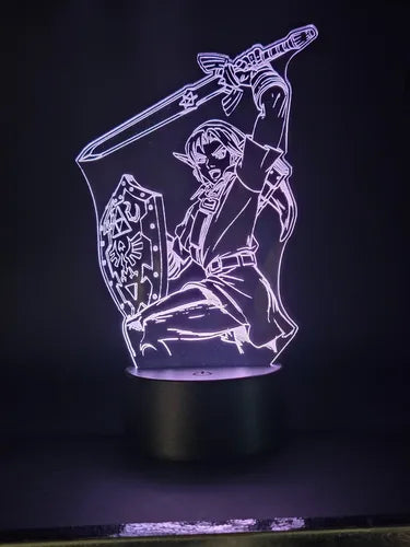 Link Legend Of Zelda Espada Maestra Lampara Led Ilusion 3d  Negro