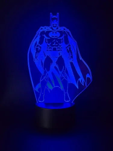 Batman Comic Lampara Led Ilusion 3d Super Heroe Dc Fanart Negro Verde