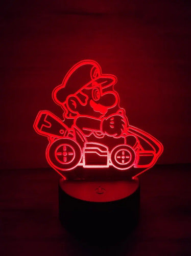 Lampara Led Ilusión 3d Mario Kart Decoración