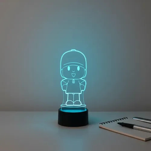 Lámpara De Mesa Pocoyo Negro Transparente