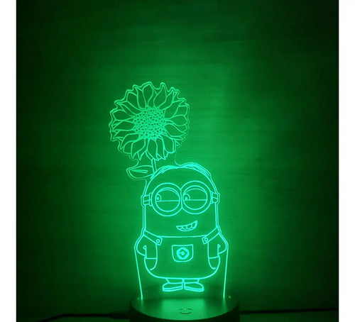 Minion Tierno Girasol Lámpara Led Animado Artline Infantil