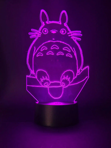 Lampara Led 3d Mi Vecino Totoro Studio Ghibli Negro