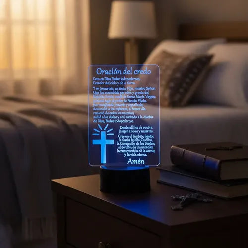 Oración Del Credo Lámpara Led Protección Hogar Decoración