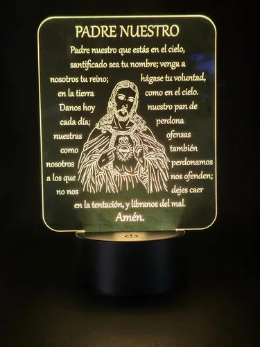 Oración Padre Nuestro Lámpara Led Protección Hogar