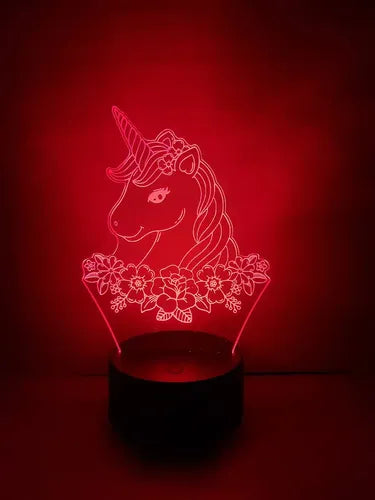 Unicornio Decoracion Lámpara Led Animado Artline Infantil Negro