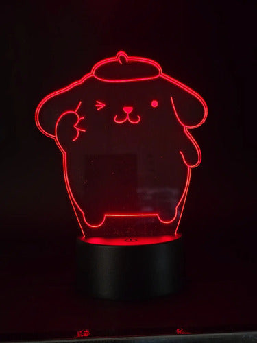 Pompompurin Lámpara Led Kawaii Fanart Serie Hello Kitty