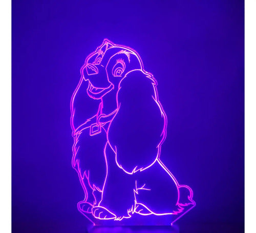 Damita De La Dama Y El Vagabundo Lámpara Led Animado Artline
