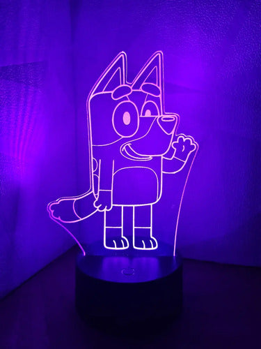 Bluey Caricaruta Infantil Lampara Led Fanart Regalo Tierno