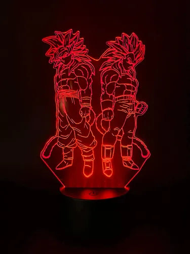 Goku Y Vegeta Ss4 Dragon Ball Gt Lámpara Led Fanart Decoraci Negro