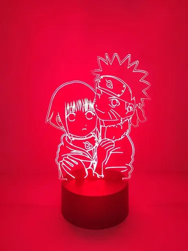 Naruto Y Hinata Lámpara Led Ilusión 3d Anime Manga Fanart