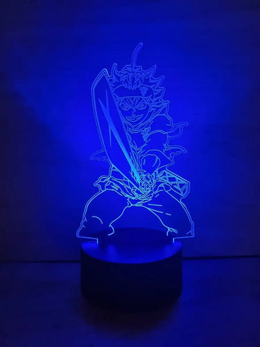 Asta Black Clover Lámpara Led Ilusión 3d Fan Art Decoración