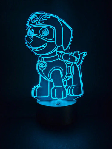 Lámpara Zuma Paw Patrol Led Ilusión Decoración Fan Art