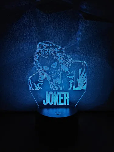 Lámpara Joker De Heath Ledger Fan Art Led Negro Verde