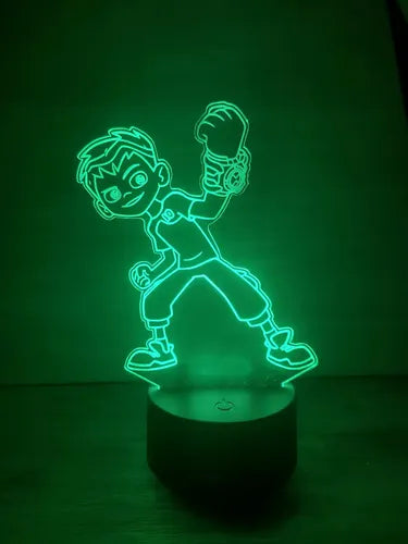 Ben 10 Lámpara Led Cartoon Fan Art Decoración Negro