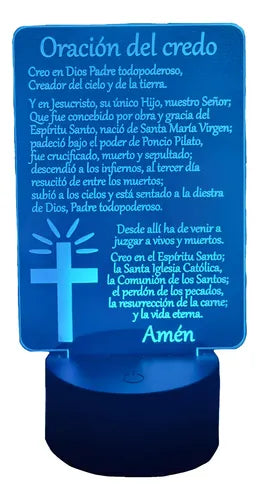 Oración Del Credo Lámpara Led Protección Hogar Decoración