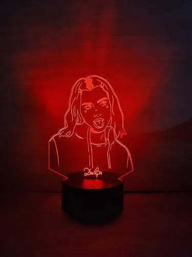 Lampara Led Dua Lipa Cantante Decoración Art Line