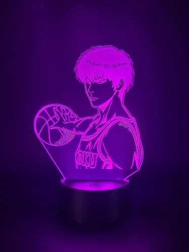 Rukawa Slam Dunk Lampara Led 3d Fanart Manga Anime Negro
